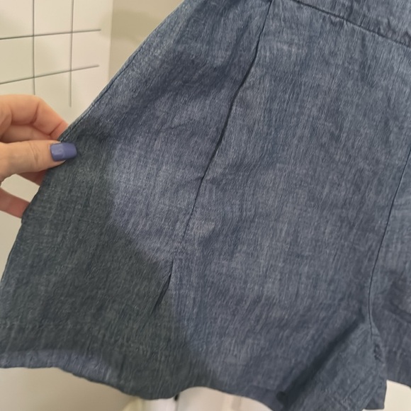 J. Crew Chambray Blue High Waist Shorts with Tie Belt size 6 - Picture 6 of 11